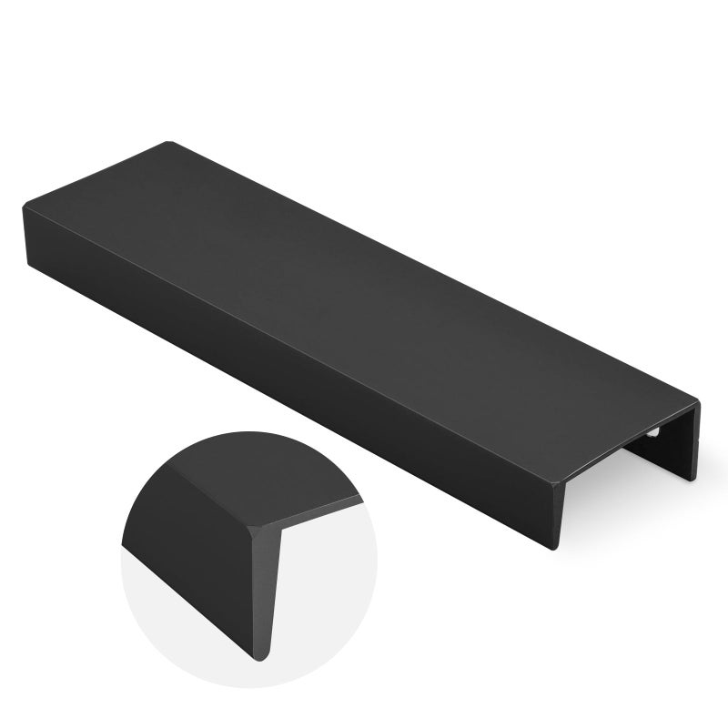 Peaha 10 Pack Matte Black Finger Pulls for Cabinets Edge Drawer Handles for Kitchen 5 Inch Hole Centers - Image 1